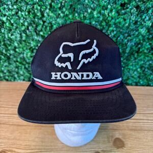 Honda Fox Hat Strapback Black Hat Cap One Size OSFA